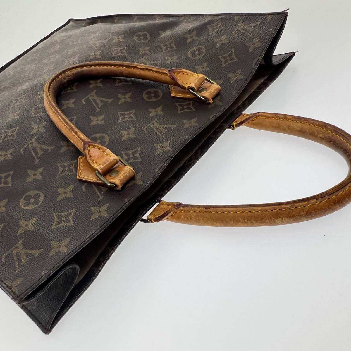 LOUIS VUITTON Monogram Sac Plat Hand Bag M51140 LV Auth bs2026