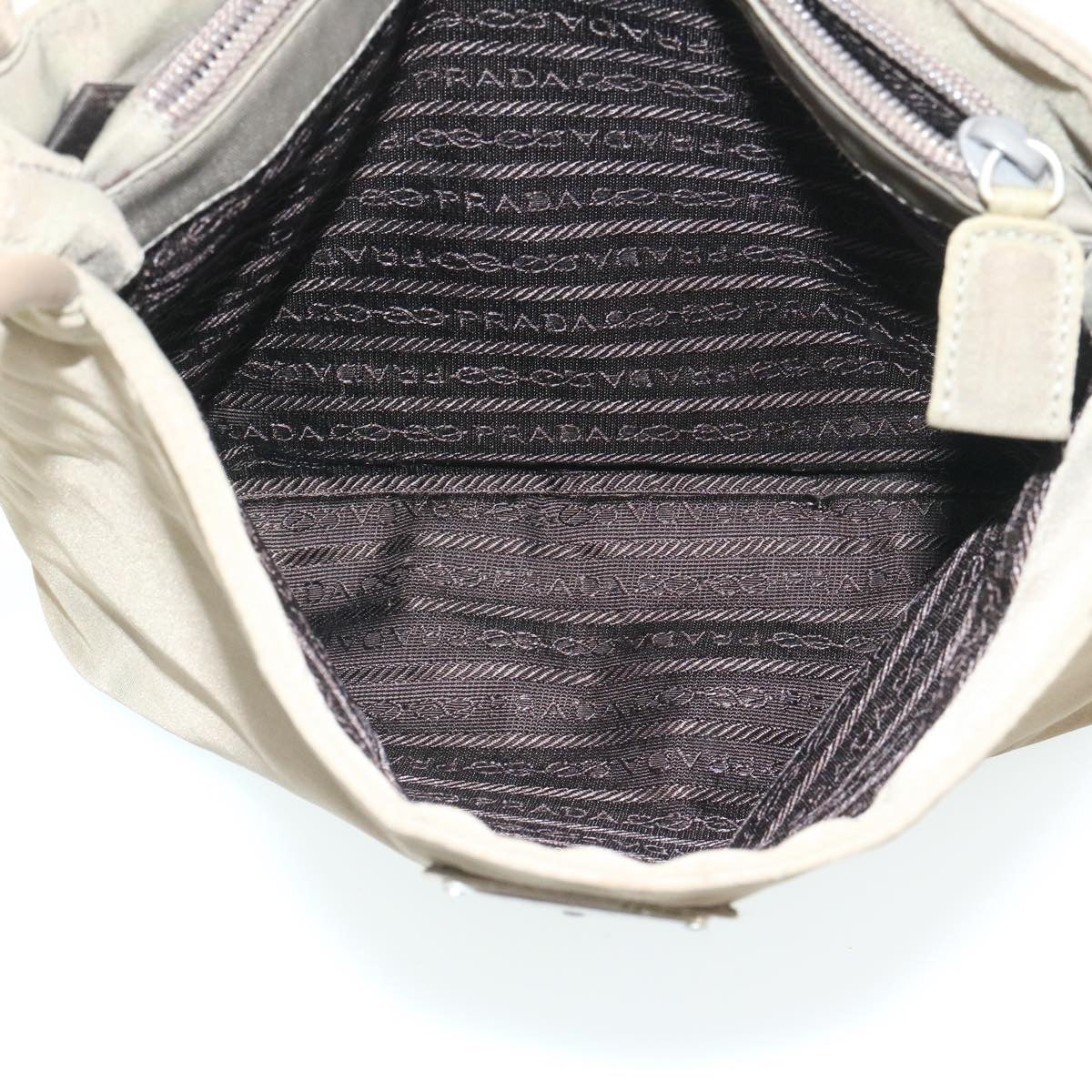 PRADA Hand Bag Nylon Khaki Auth bs205