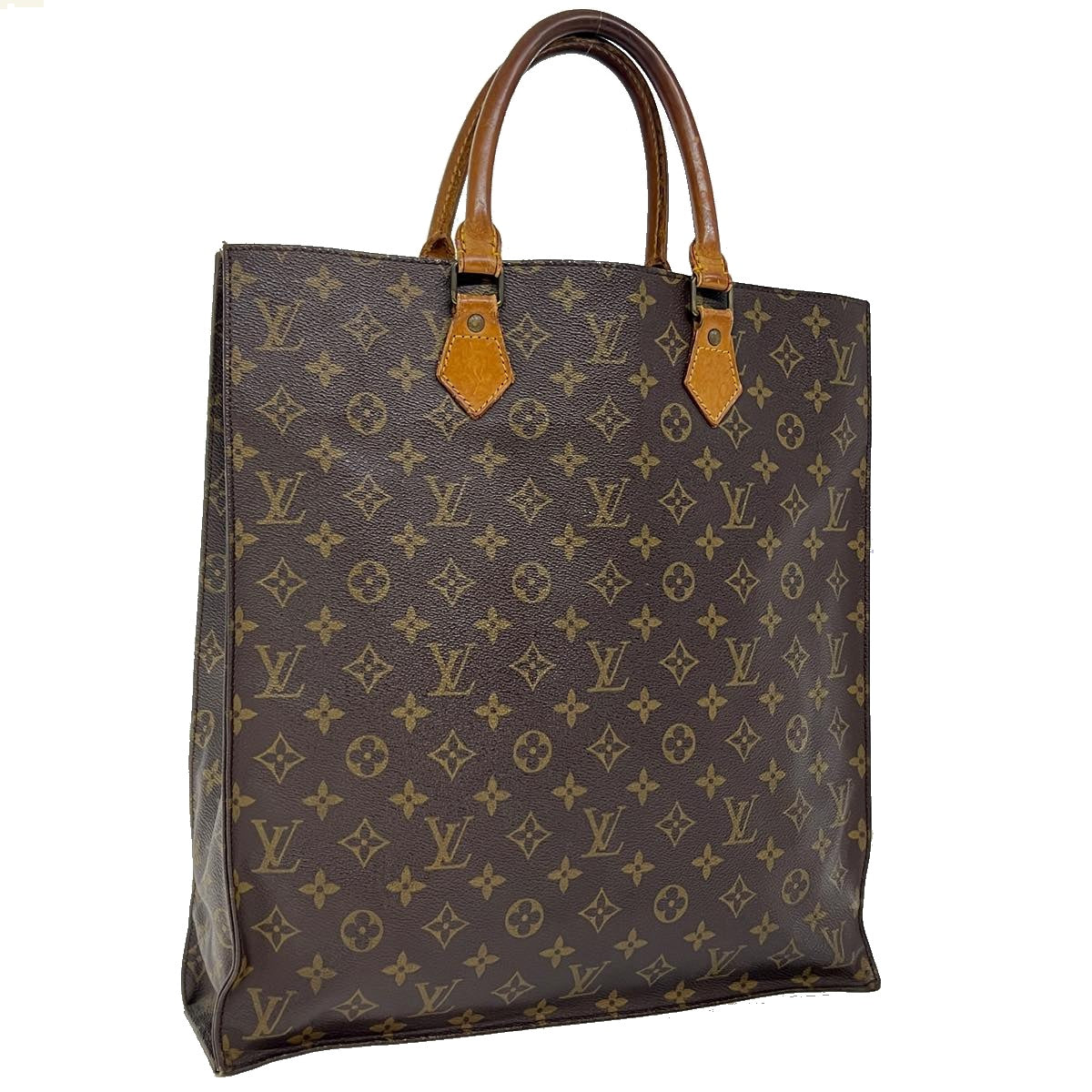 LOUIS VUITTON Monogram Sac Plat Hand Bag M51140 LV Auth bs2053