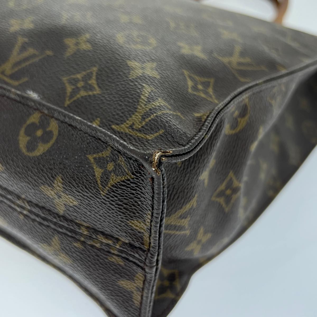 LOUIS VUITTON Monogram Sac Plat Hand Bag M51140 LV Auth bs2053