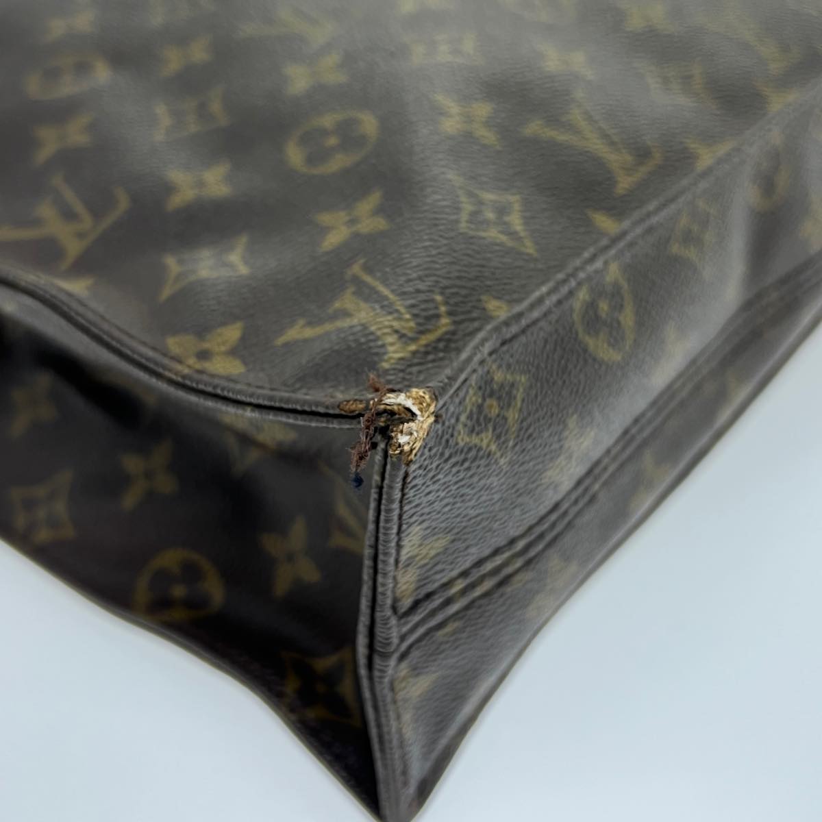 LOUIS VUITTON Monogram Sac Plat Hand Bag M51140 LV Auth bs2053