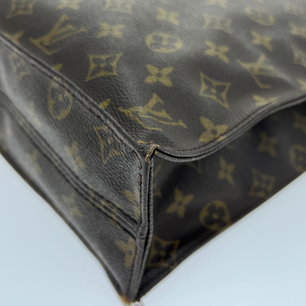 LOUIS VUITTON Monogram Sac Plat Hand Bag M51140 LV Auth bs2053