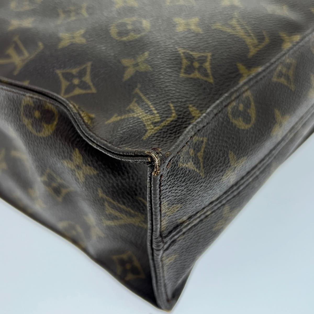 LOUIS VUITTON Monogram Sac Plat Hand Bag M51140 LV Auth bs2053