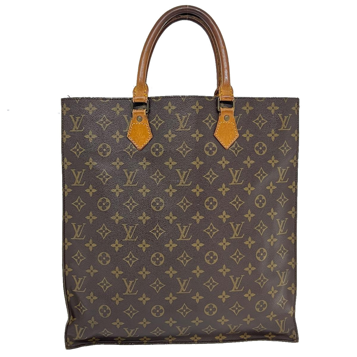 LOUIS VUITTON Monogram Sac Plat Hand Bag M51140 LV Auth bs2053