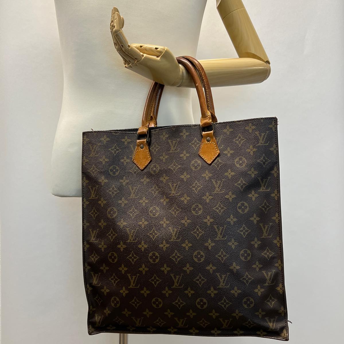 LOUIS VUITTON Monogram Sac Plat Hand Bag M51140 LV Auth bs2053