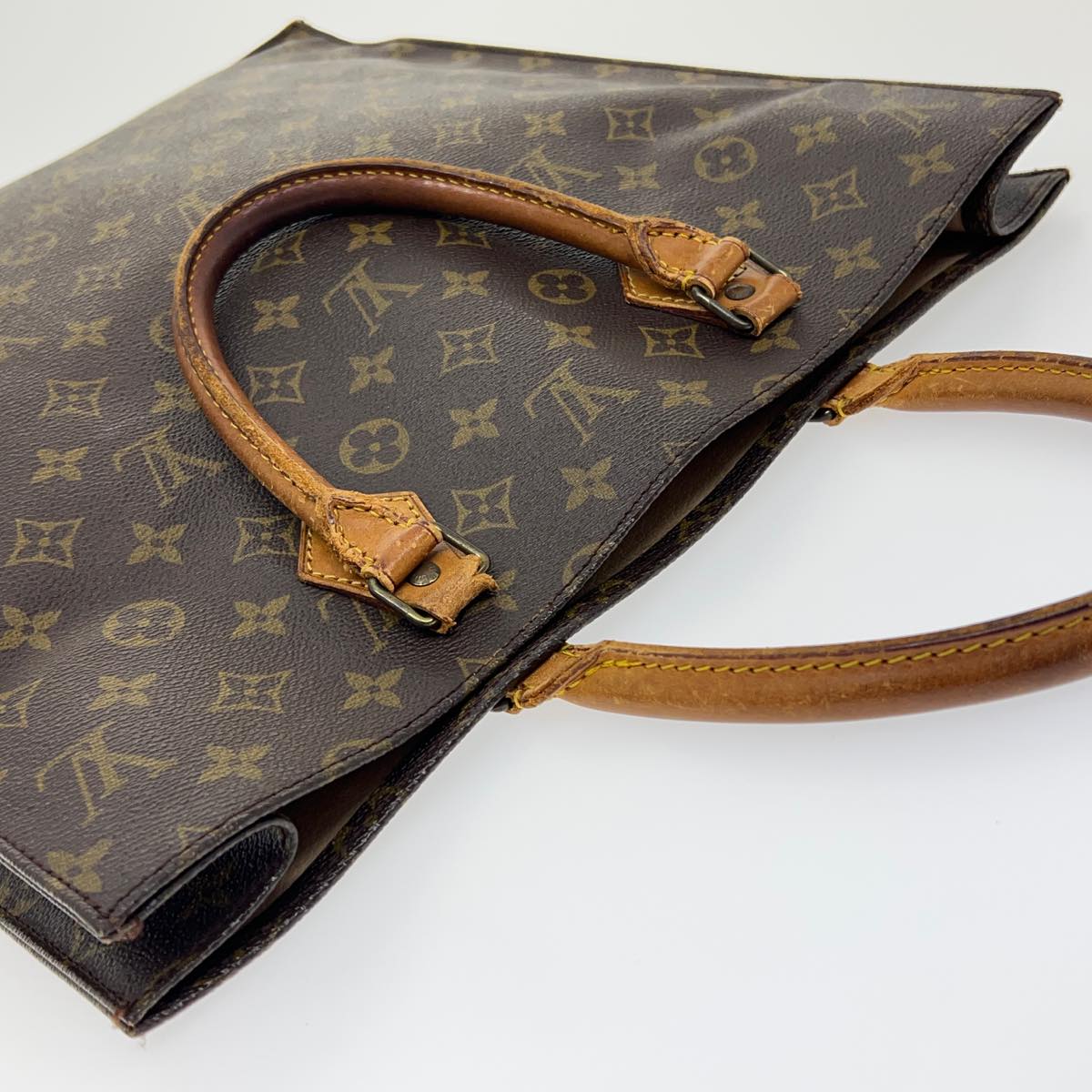 LOUIS VUITTON Monogram Sac Plat Hand Bag M51140 LV Auth bs2053