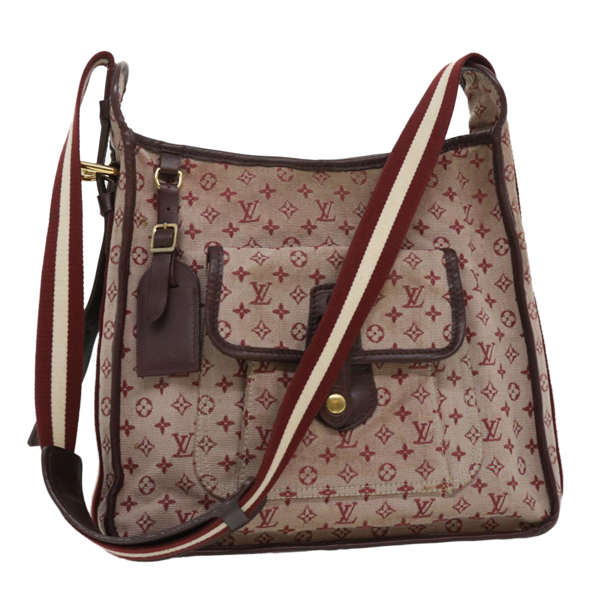 LOUIS VUITTON Monogram Mini Besace Mary Kate Shoulder Bag Red M92321 Auth bs2182