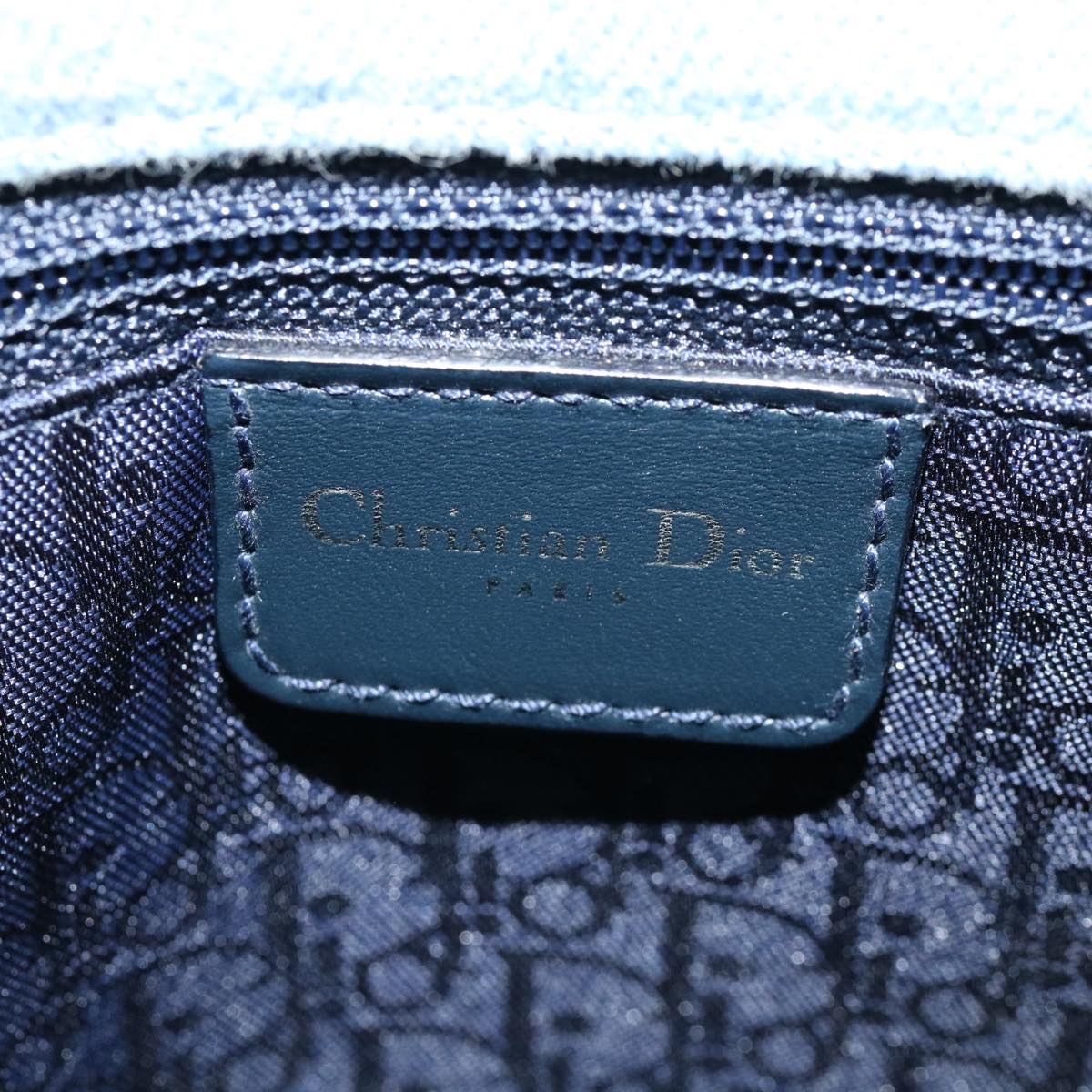 Christian Dior Lady Dior Tote Bag Denim Light Blue Auth bs2216