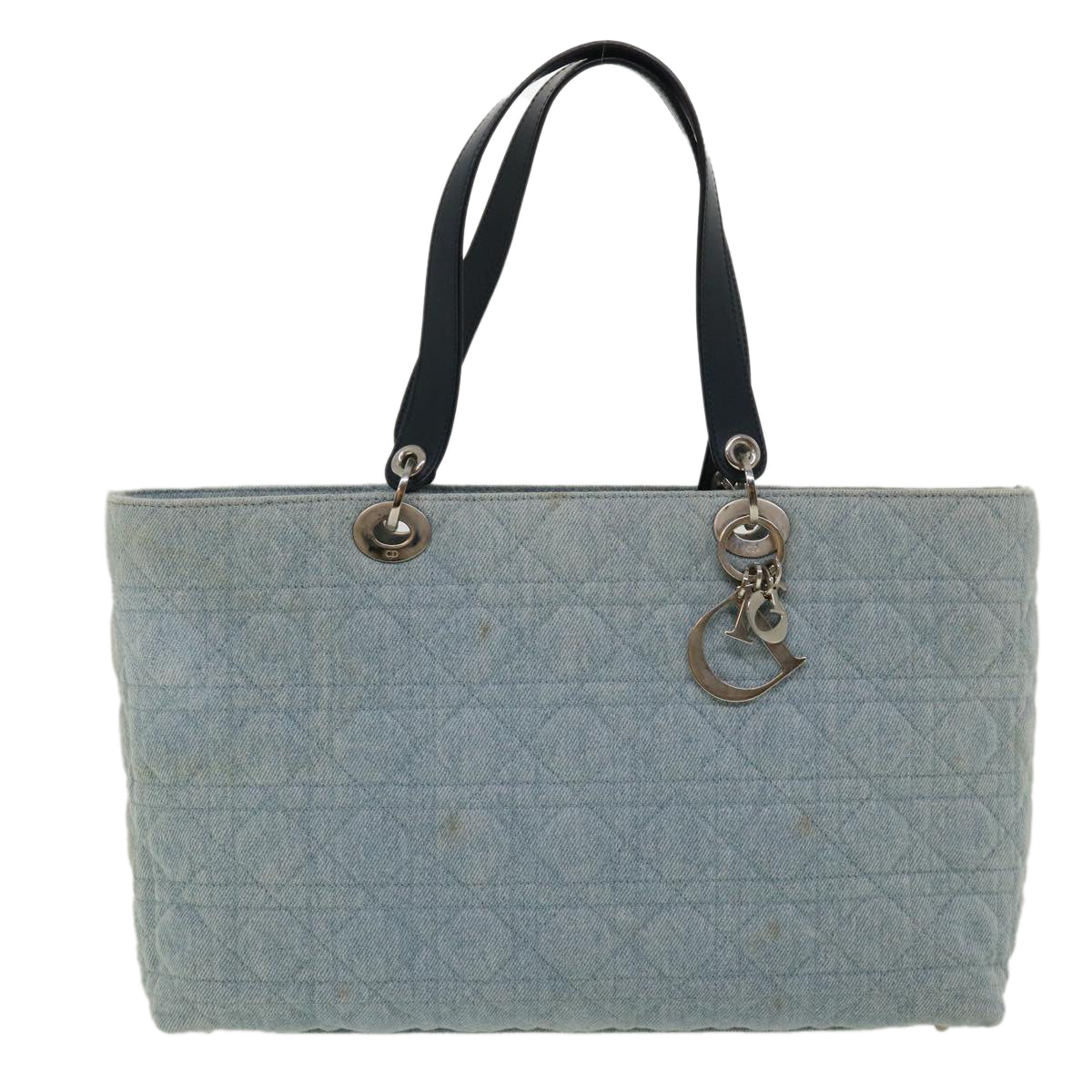 Christian Dior Lady Dior Tote Bag Denim Light Blue Auth bs2216