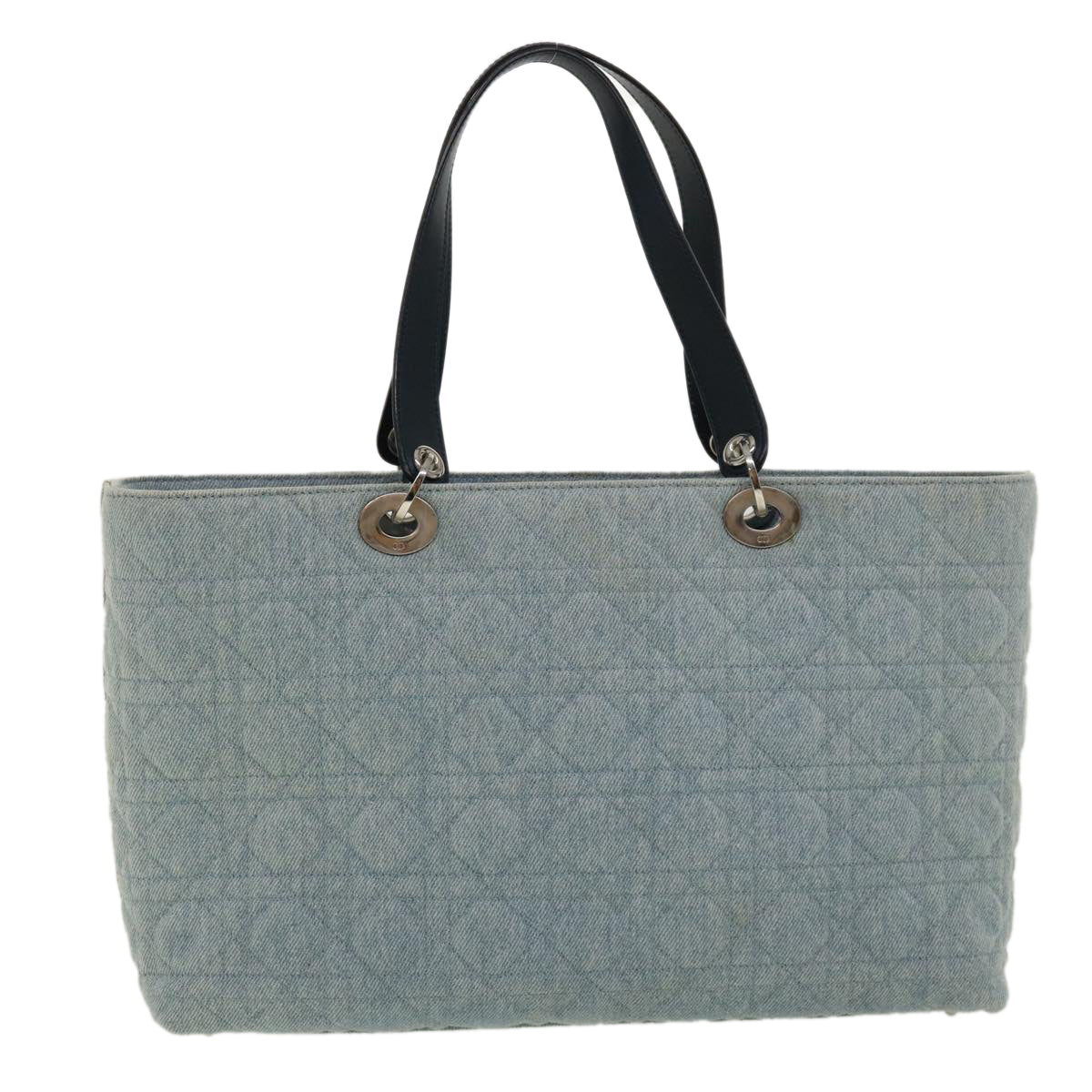 Christian Dior Lady Dior Tote Bag Denim Light Blue Auth bs2216 - 0