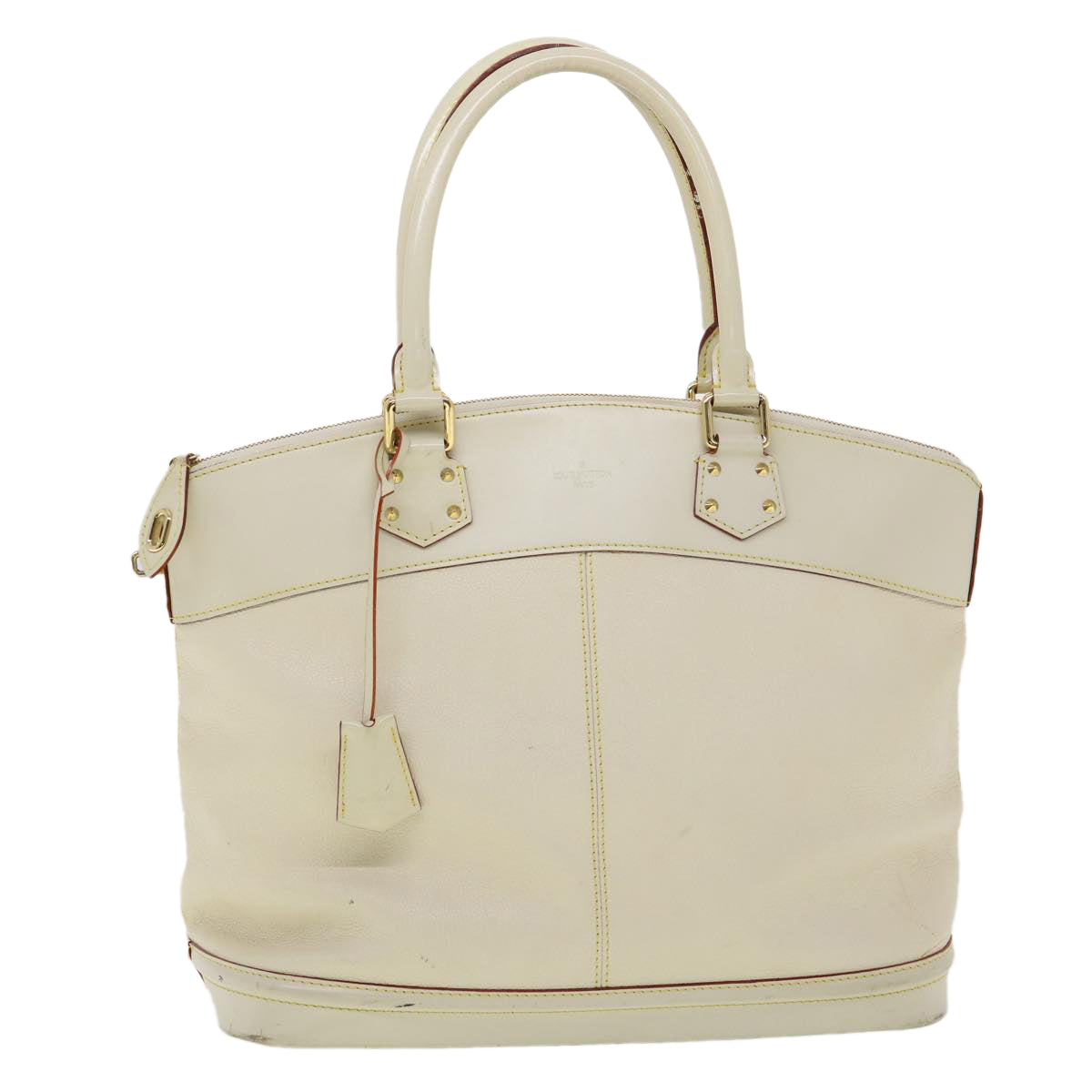 LOUIS VUITTON Suhari Lockit GM Hand Bag Smooth Leather White M91862 Auth bs2241