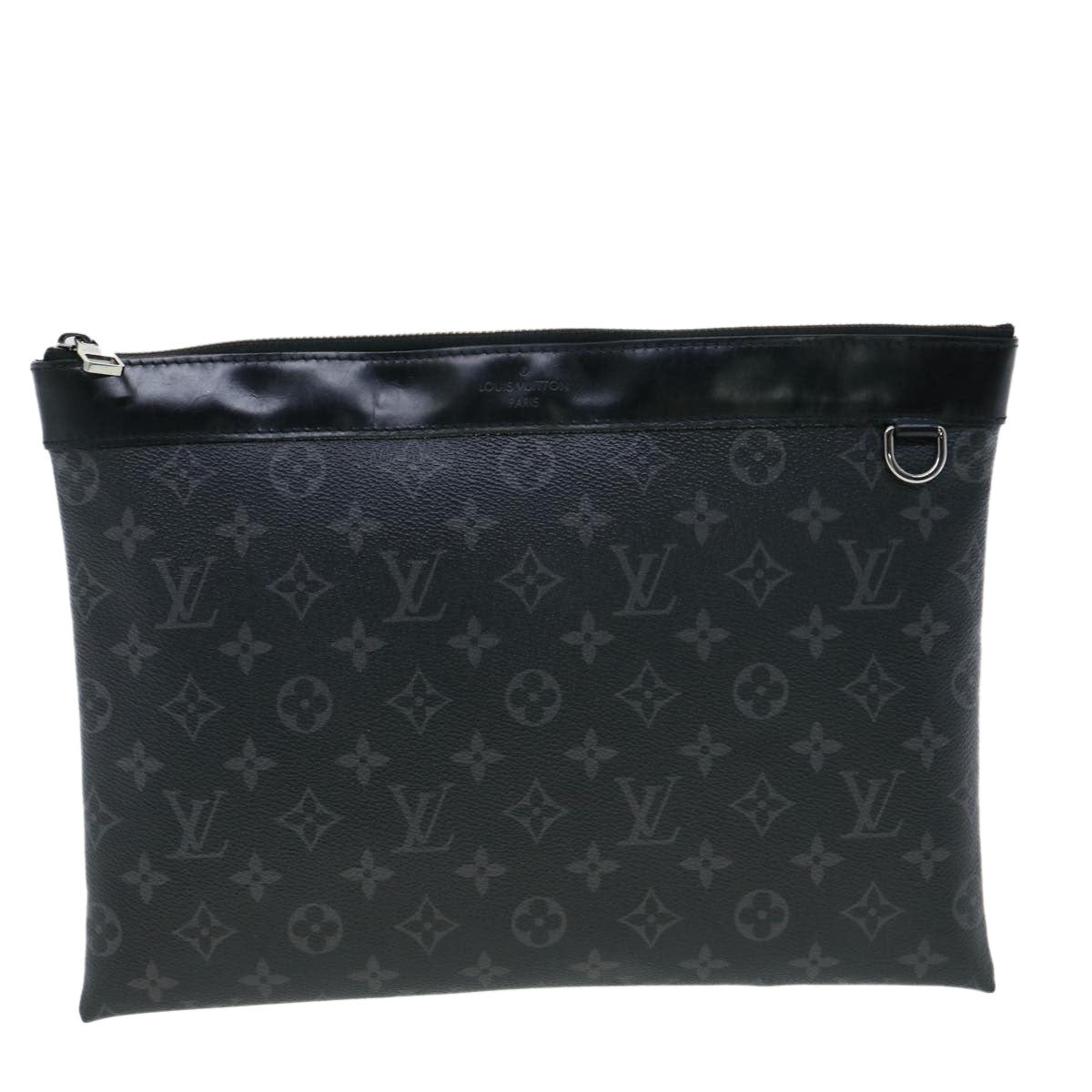 LOUIS VUITTON Monogram Eclipse Pochette Discovery Clutch Bag M62291 Auth bs2259