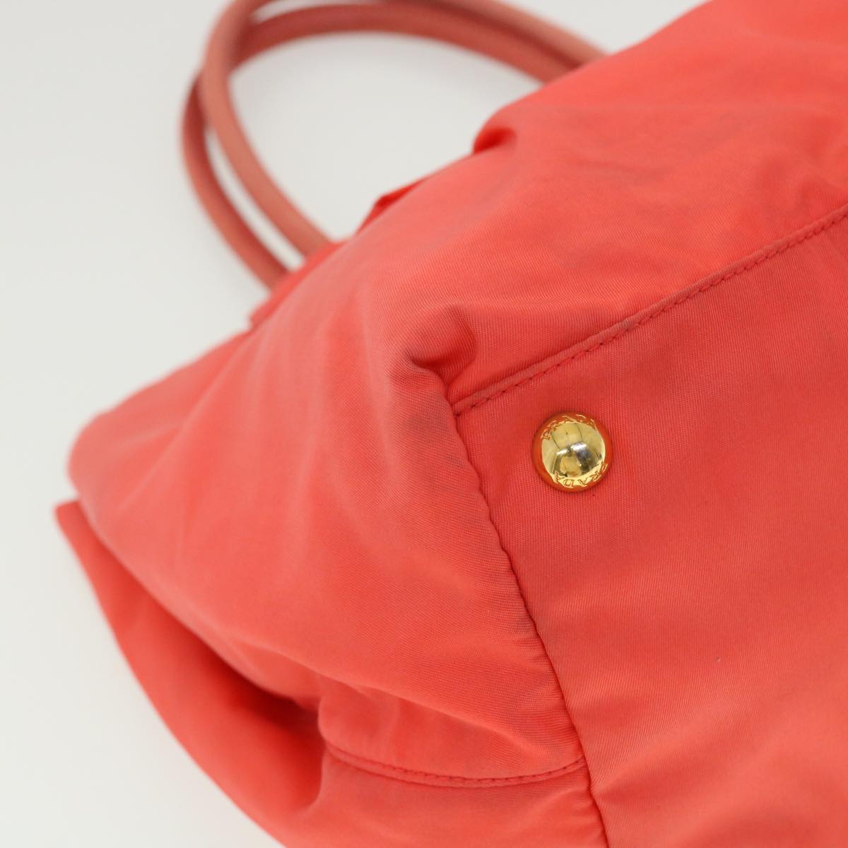 PRADA Hand Bag ribbon Nairo Orange Auth bs2283