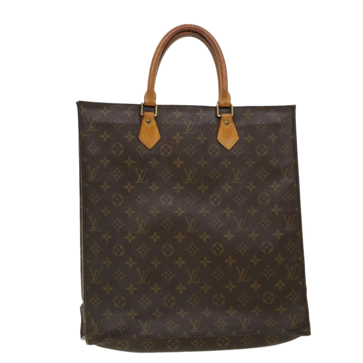 LOUIS VUITTON Monogram Sac Plat Hand Bag M51140 LV Auth bs2333