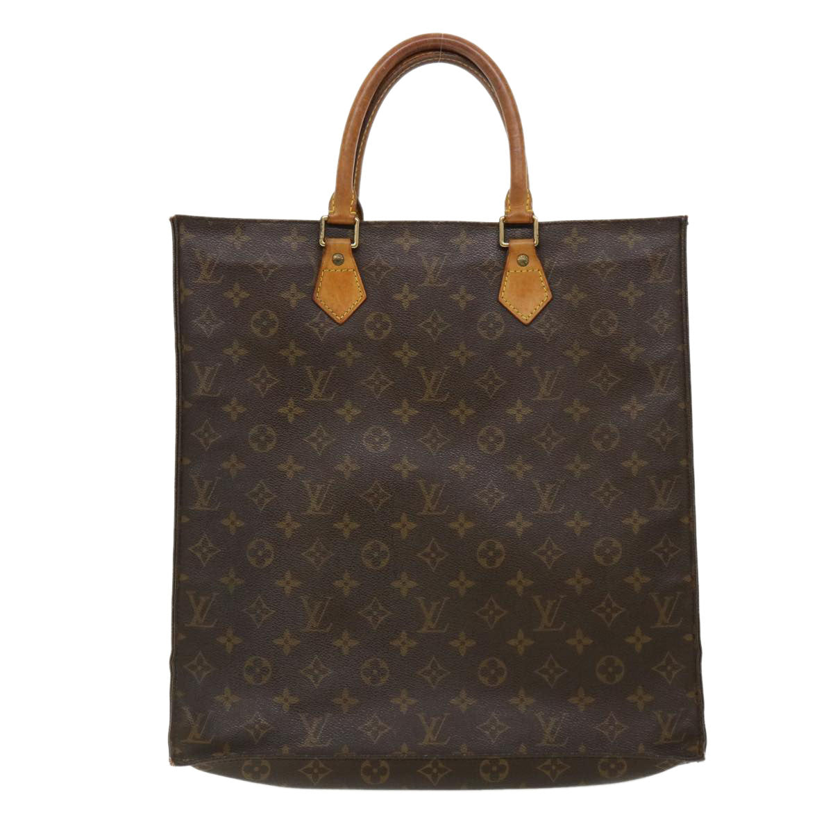 LOUIS VUITTON Monogram Sac Plat Hand Bag M51140 LV Auth bs2333