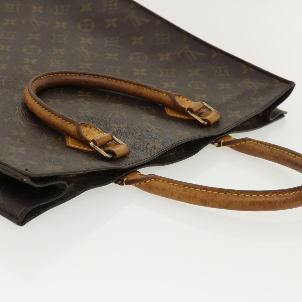 LOUIS VUITTON Monogram Sac Plat Hand Bag M51140 LV Auth bs2333