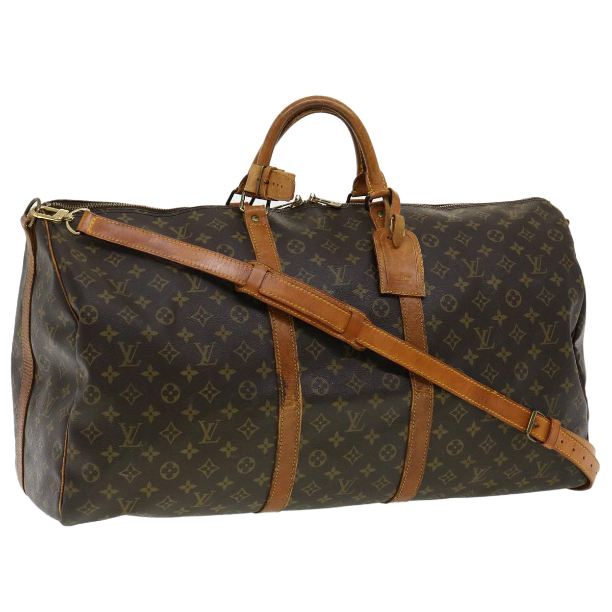 LOUIS VUITTON Monogram Keepall Bandouliere 60 Boston Bag M41412 LV Auth bs2336