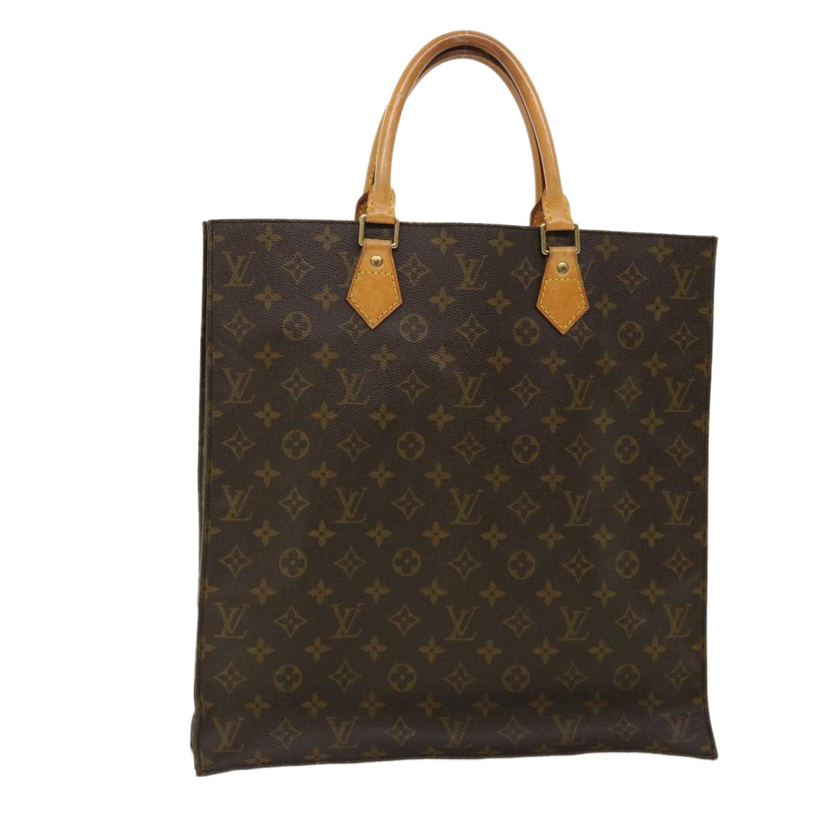 LOUIS VUITTON Monogram Sac Plat Hand Bag M51140 LV Auth bs2348