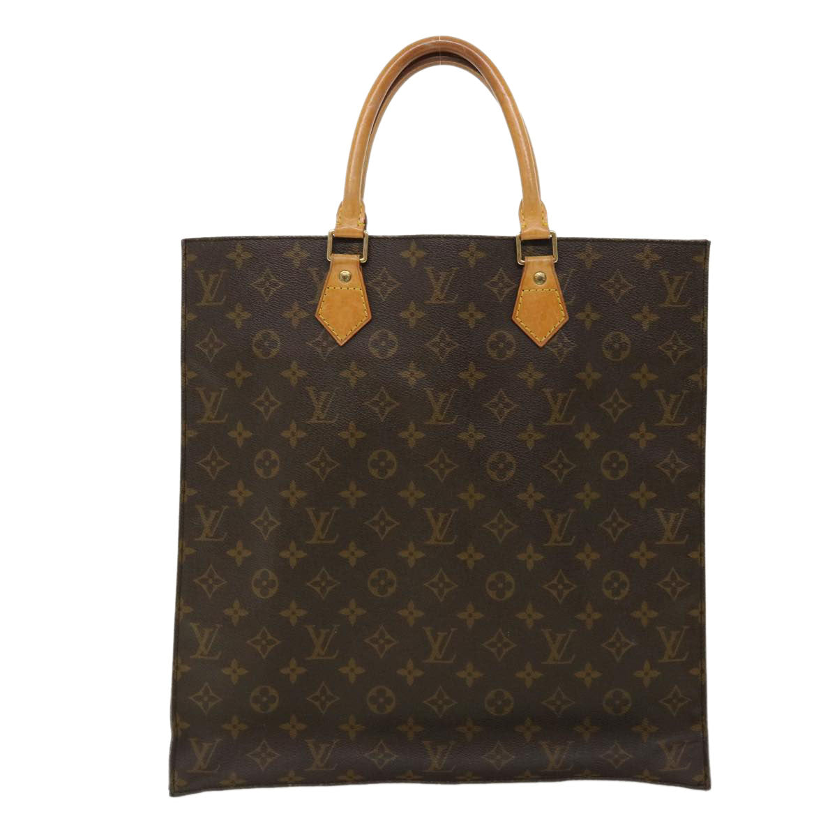 LOUIS VUITTON Monogram Sac Plat Hand Bag M51140 LV Auth bs2348