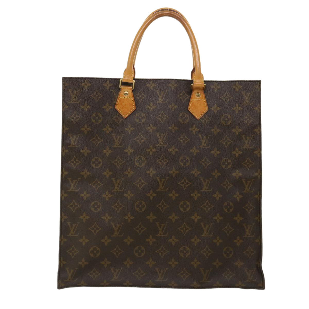 LOUIS VUITTON Monogram Sac Plat Hand Bag M51140 LV Auth bs2348