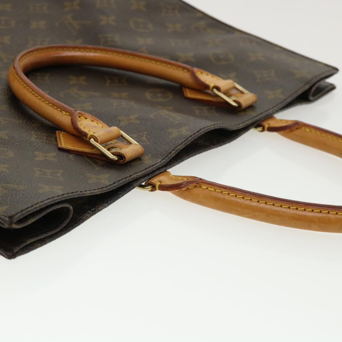 LOUIS VUITTON Monogram Sac Plat Hand Bag M51140 LV Auth bs2348