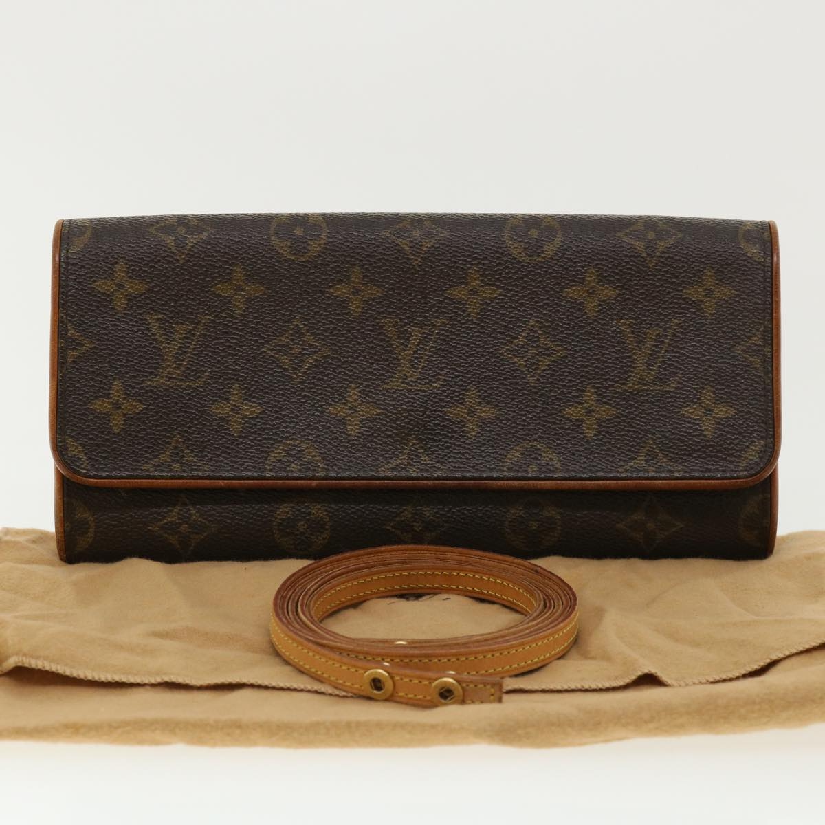 LOUIS VUITTON Monogram Pochette Twin GM Shoulder Bag M51852 LV Auth bs2481