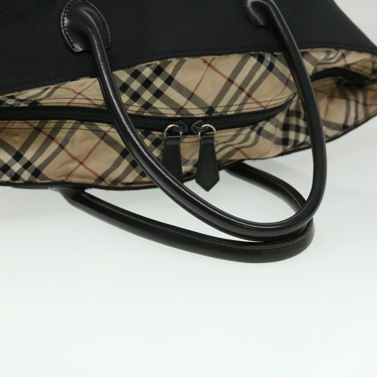 BURBERRY Blue Label Nova Check Tote Bag 2Set Black Auth bs2526