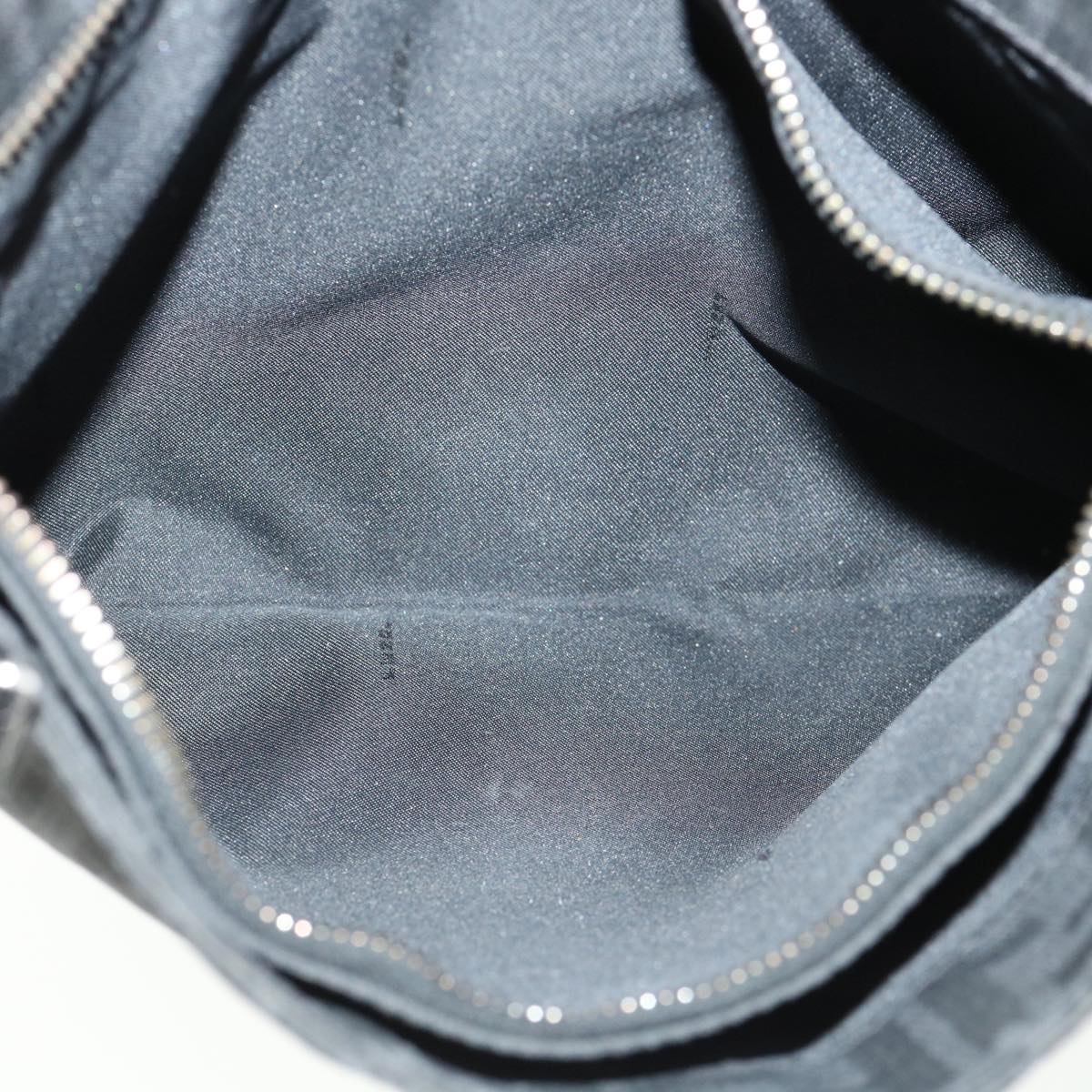 FENDI Zucca Canvas Mamma Baguette Shoulder Bag Black Auth bs2667