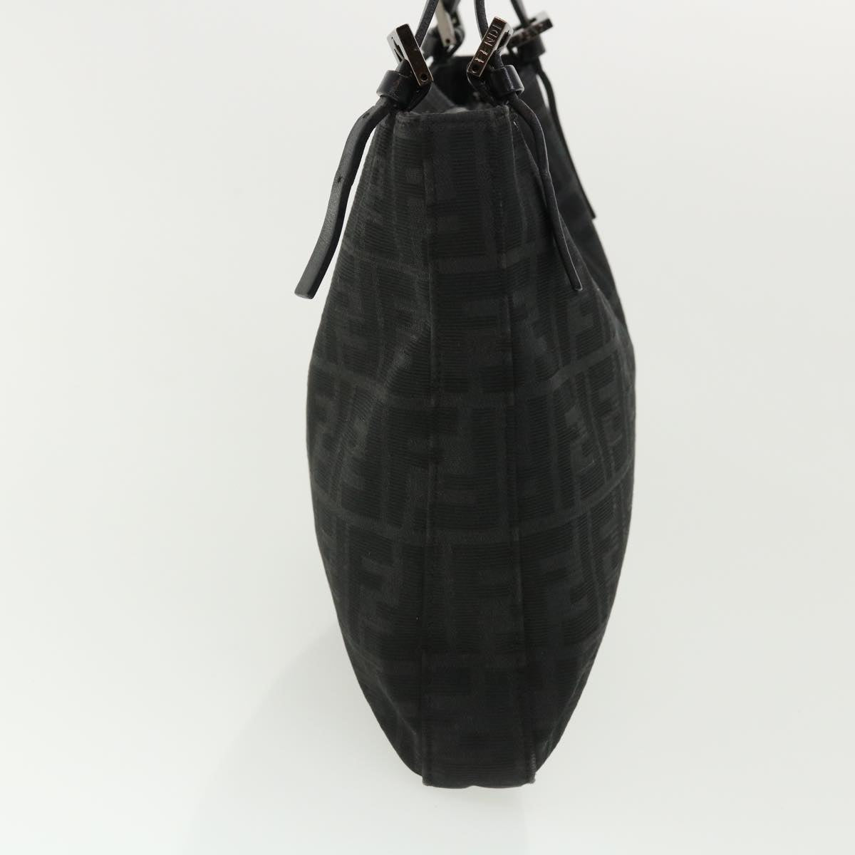 FENDI Zucca Canvas Mamma Baguette Shoulder Bag Black Auth bs2667