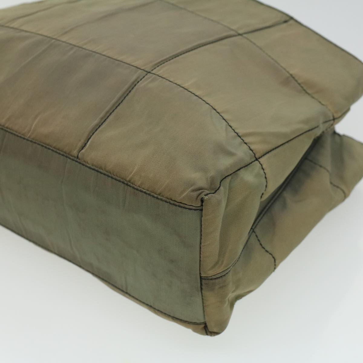 PRADA Shoulder Bag Nylon Gray Auth bs3043