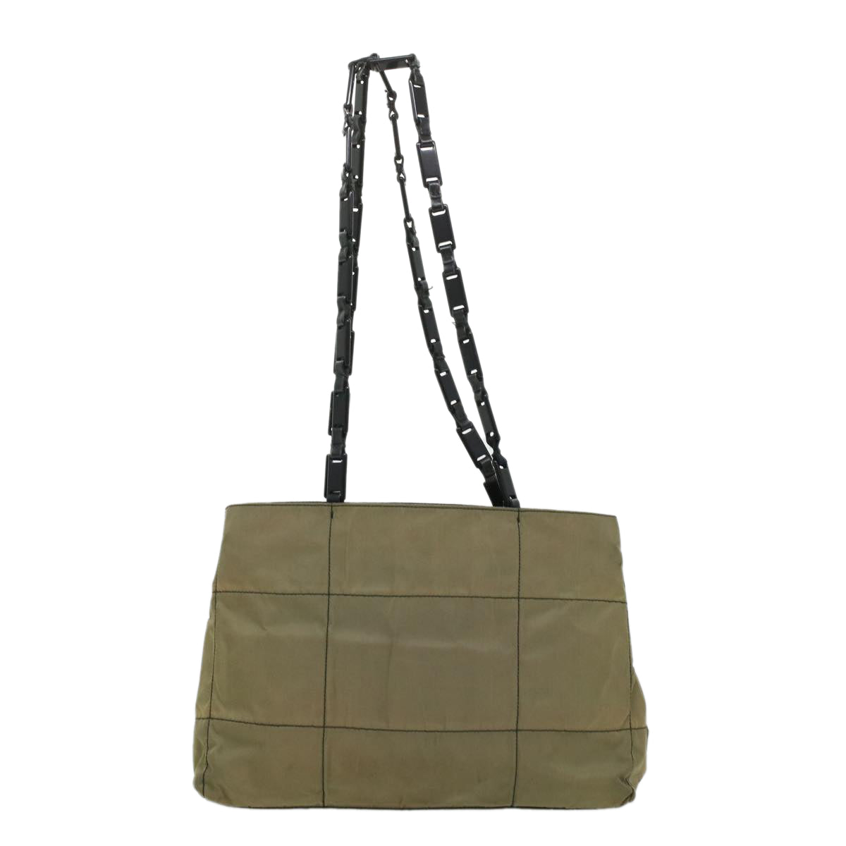 PRADA Shoulder Bag Nylon Gray Auth bs3043