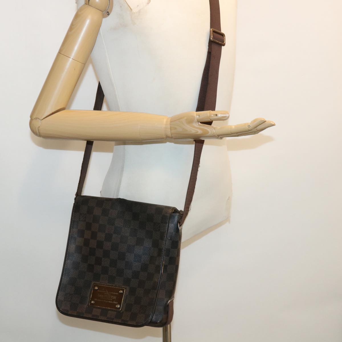 LOUIS VUITTON Damier Ebene Brooklyn PM Shoulder Bag N51210 LV Auth bs3177