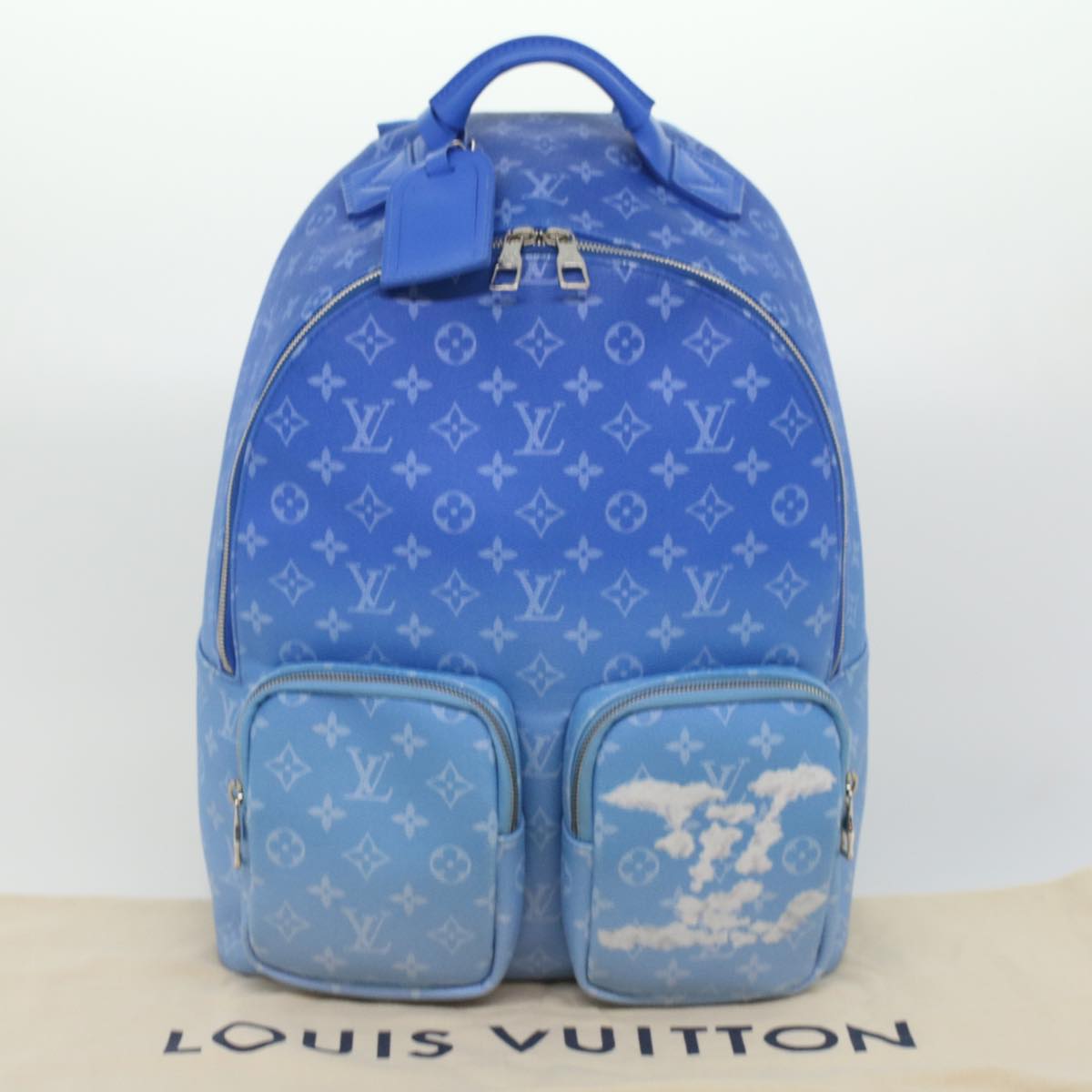LOUIS VUITTON Monogram Crows Backpack multi-pocket Blue M45441 LV Auth bs3251A
