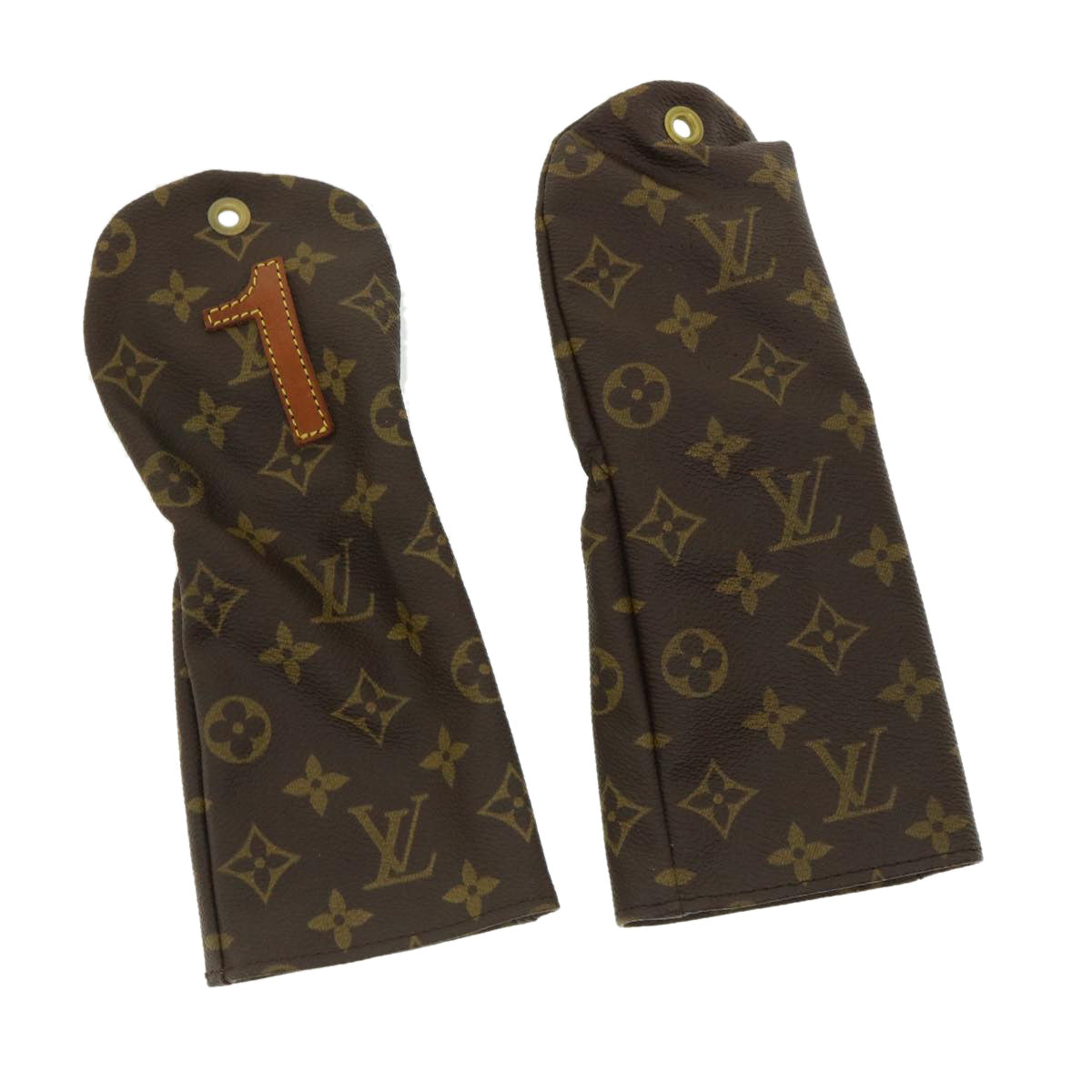 LOUIS VUITTON Monogram Golf Club cover 2Set LV Auth bs3281