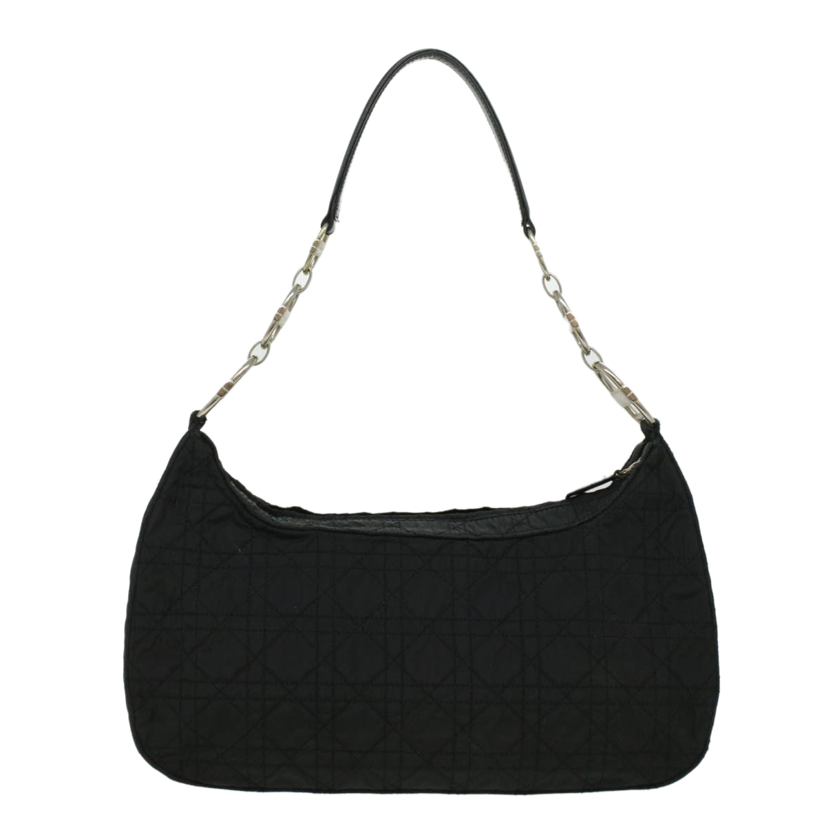 Christian Dior Lady Dior Shoulder Bag Nylon Black Auth bs3365 - 0