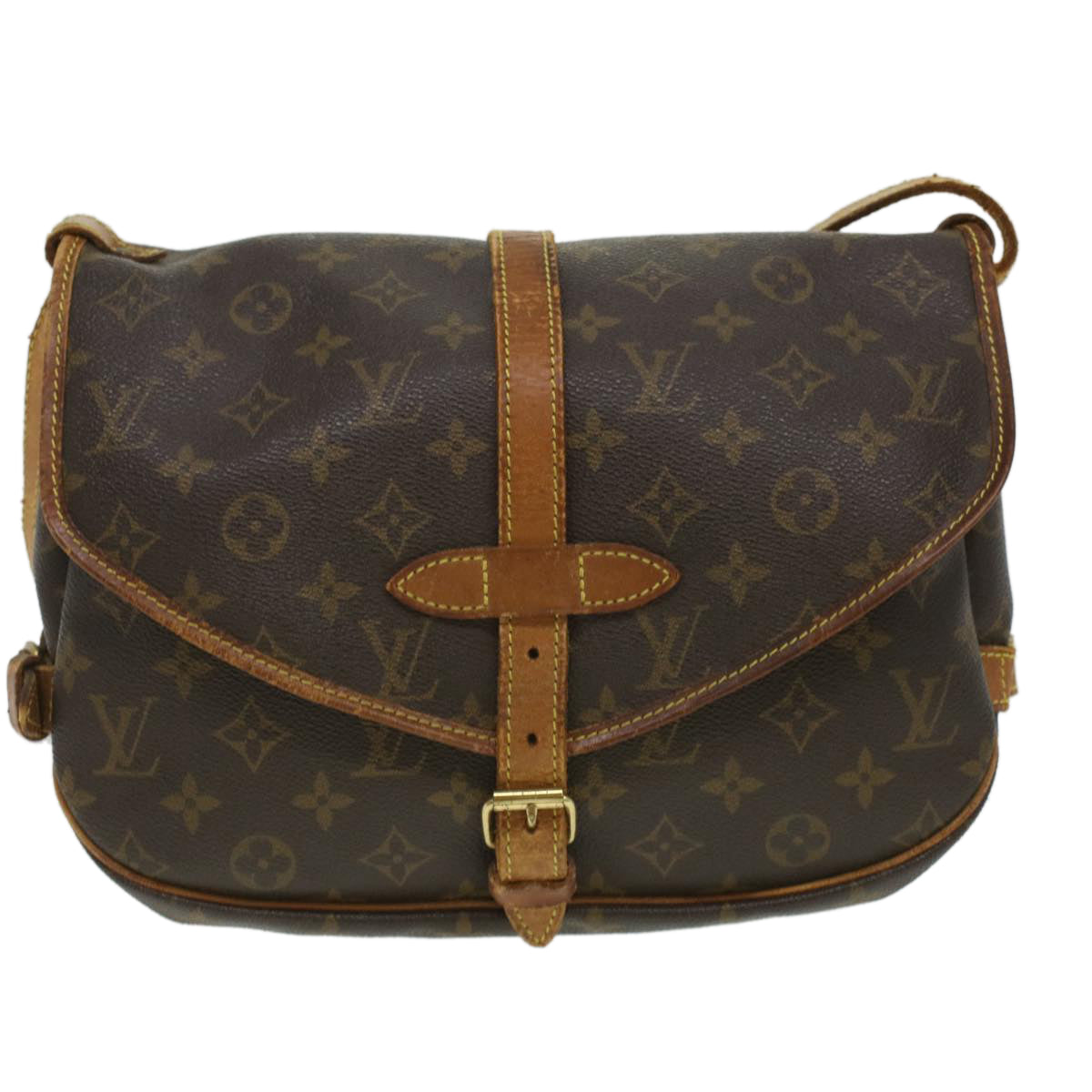 LOUIS VUITTON Monogram Saumur 30 Shoulder Bag M42256 LV Auth bs3424