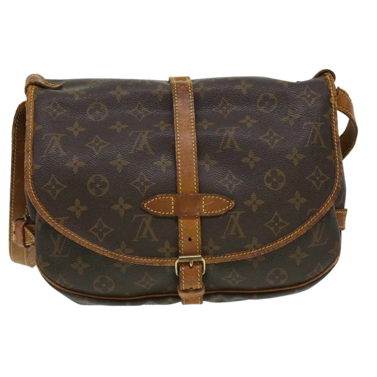 LOUIS VUITTON Monogram Saumur 30 Shoulder Bag M42256 LV Auth bs3424