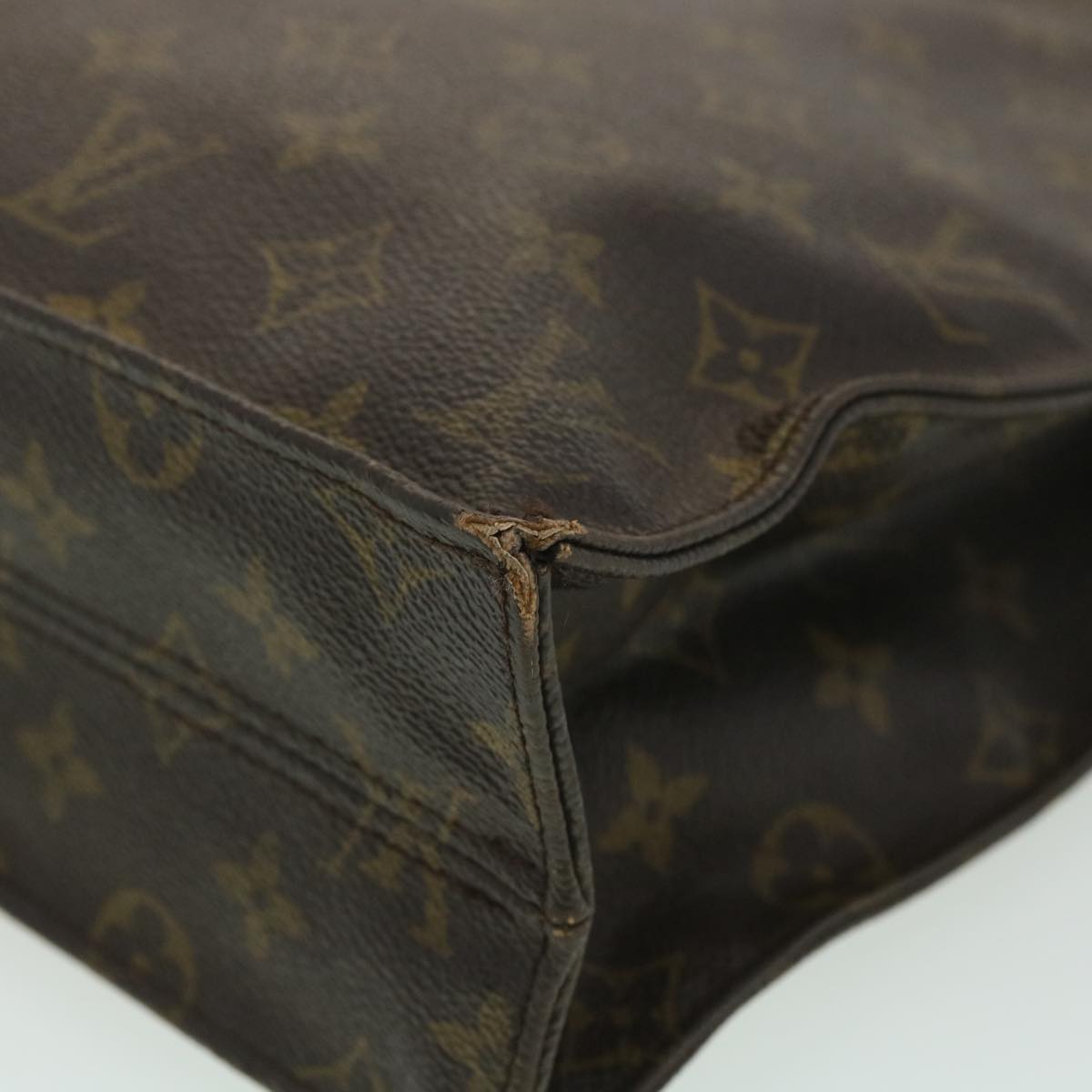 LOUIS VUITTON Monogram Sac Plat Hand Bag M51140 LV Auth bs3453