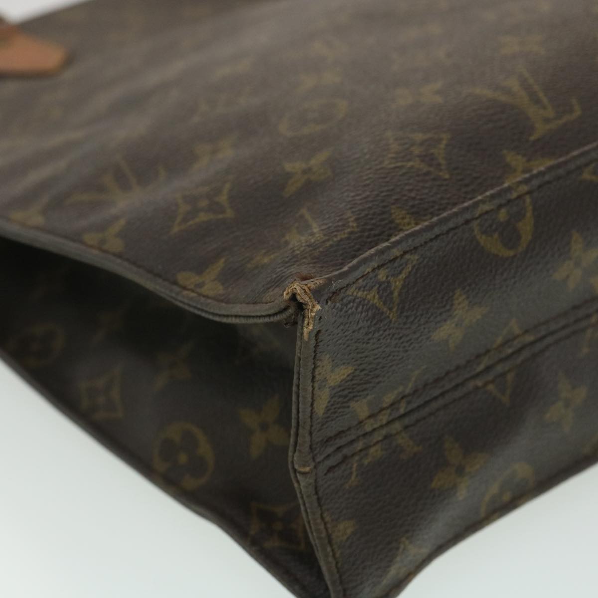 LOUIS VUITTON Monogram Sac Plat Hand Bag M51140 LV Auth bs3453