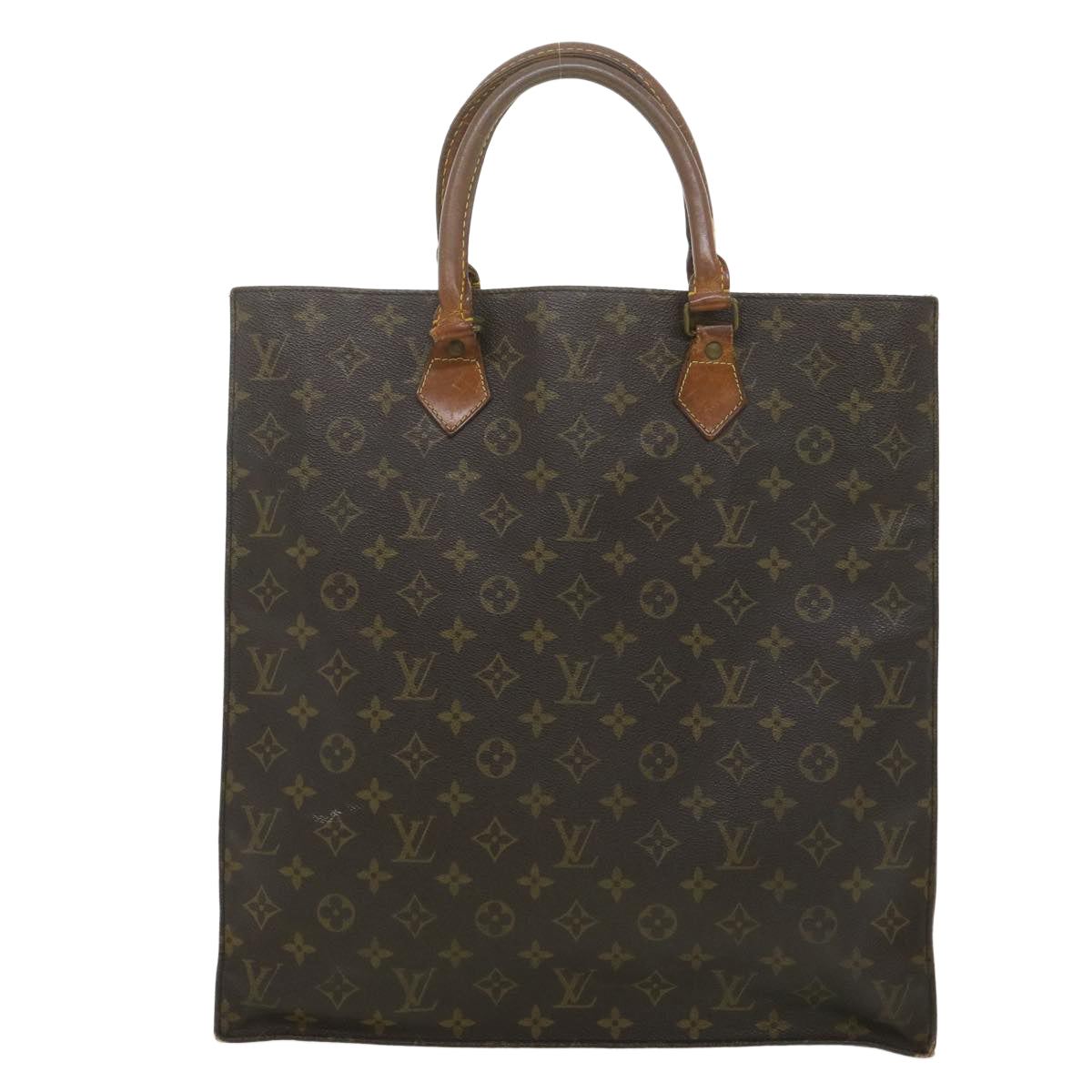 LOUIS VUITTON Monogram Sac Plat Hand Bag M51140 LV Auth bs3453