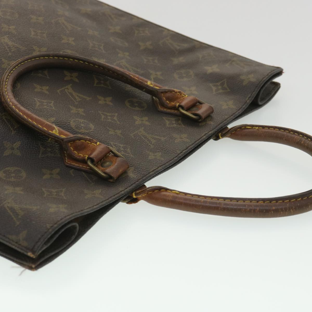 LOUIS VUITTON Monogram Sac Plat Hand Bag M51140 LV Auth bs3453