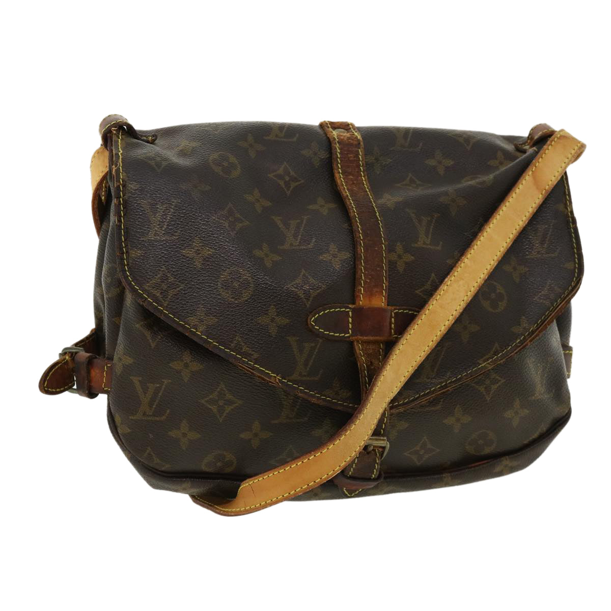 LOUIS VUITTON Monogram Saumur 30 Shoulder Bag M42256 LV Auth bs3518