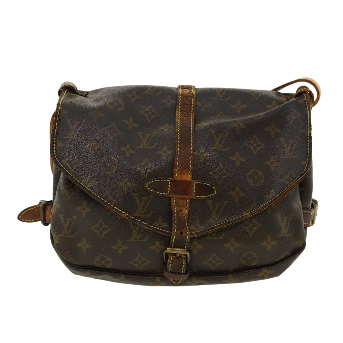 LOUIS VUITTON Monogram Saumur 30 Shoulder Bag M42256 LV Auth bs3518