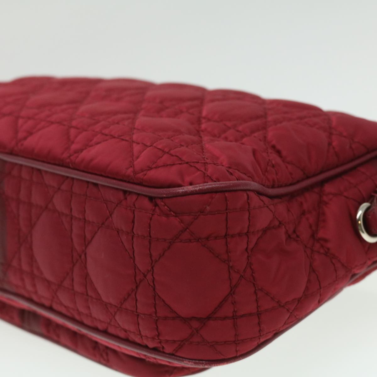 Christian Dior Lady Dior Canage Shoulder Bag Nylon outlet Red Auth bs3570