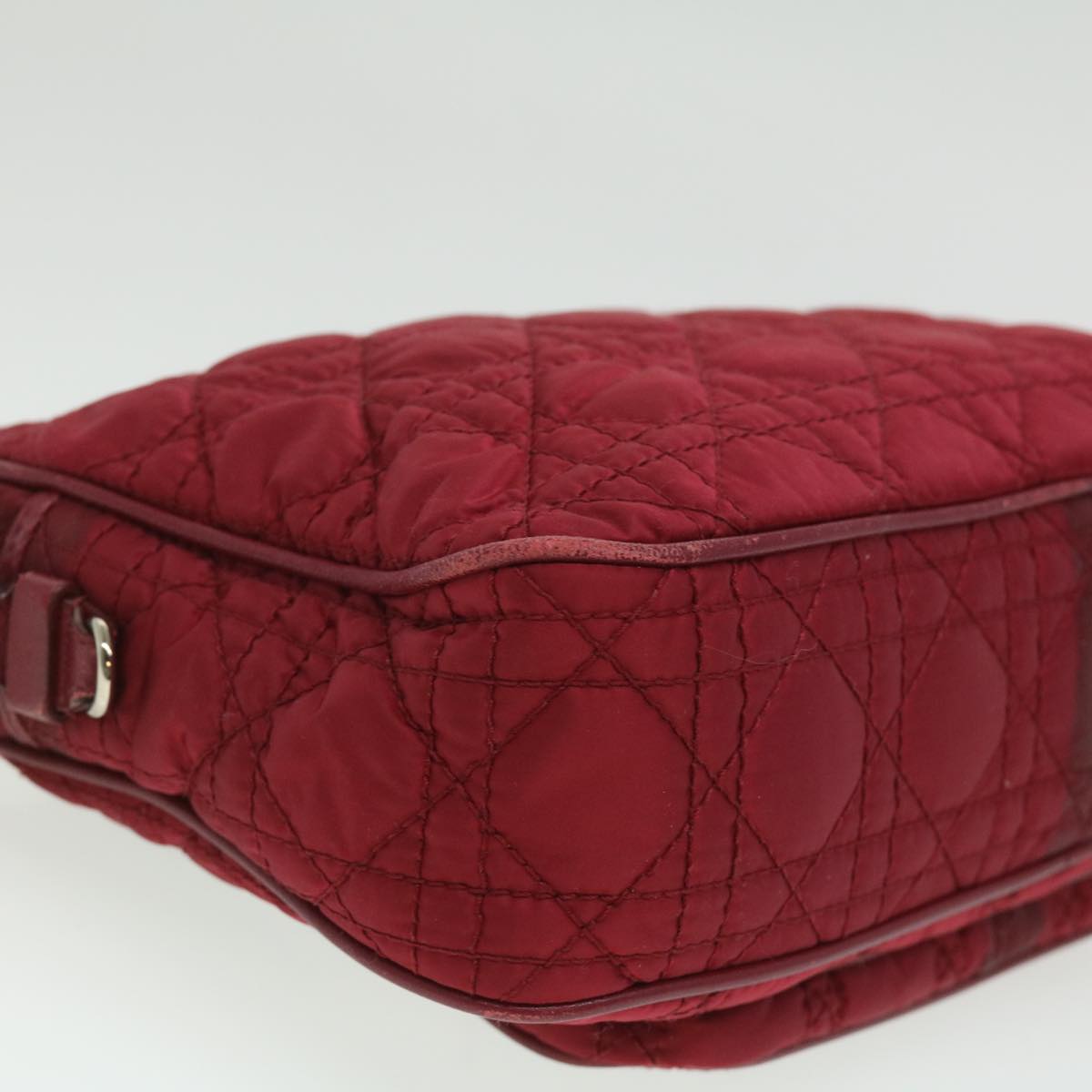 Christian Dior Lady Dior Canage Shoulder Bag Nylon outlet Red Auth bs3570