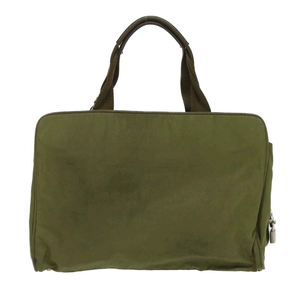 PRADA Hand Bag Nylon Khaki Auth bs3594 - 0