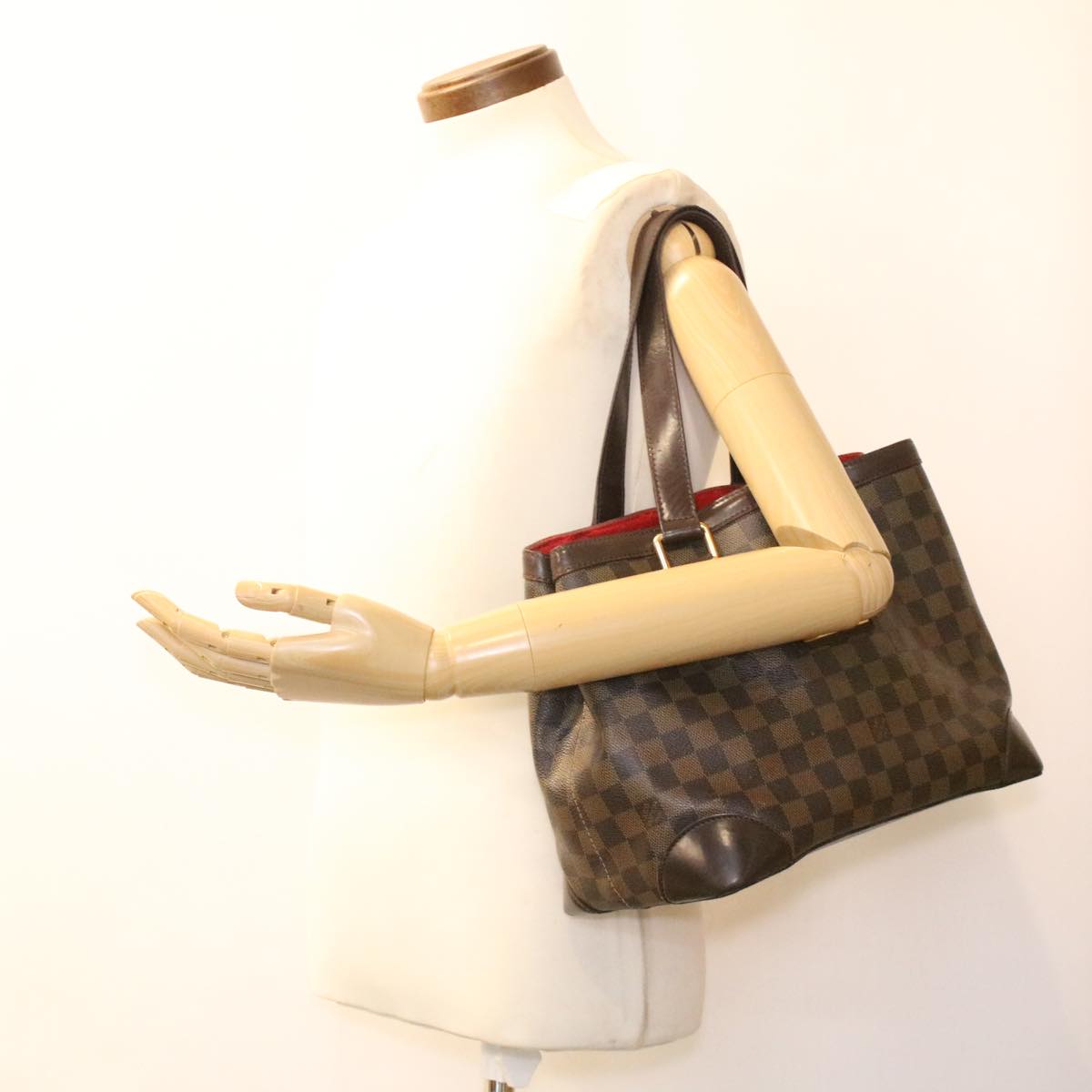 LOUIS VUITTON Damier Ebene Hampstead MM Tote Bag N51204 LV Auth bs3619