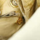 CHANEL Striped Matelasse Chain Shoulder Bag Canvas White Gray CC Auth bs3642-27