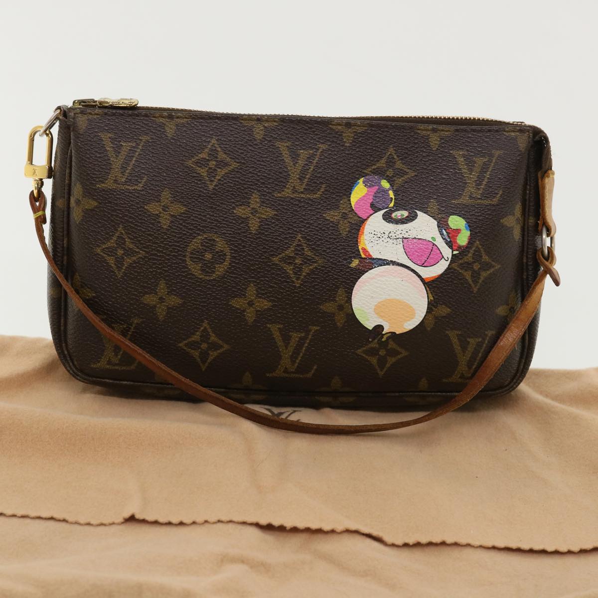 LOUIS VUITTON Monogram Panda Pochette Accessoires Pouch M51981 LV Auth bs3685