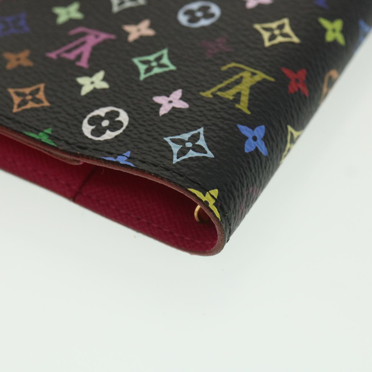 LOUIS VUITTON Multicolor Agenda PM Day Planner Cover Noir R20895 LV Auth bs3800